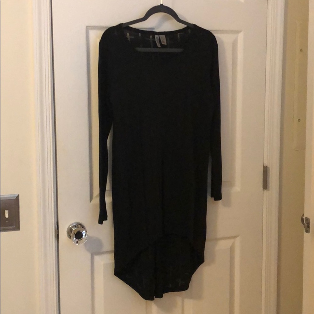 H&M Black Sheer Cross Low High long sleeve